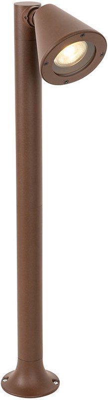 Qazqa - Moderner Außenpfosten rostbraun 60 cm IP44 verstellbar - Ciara
