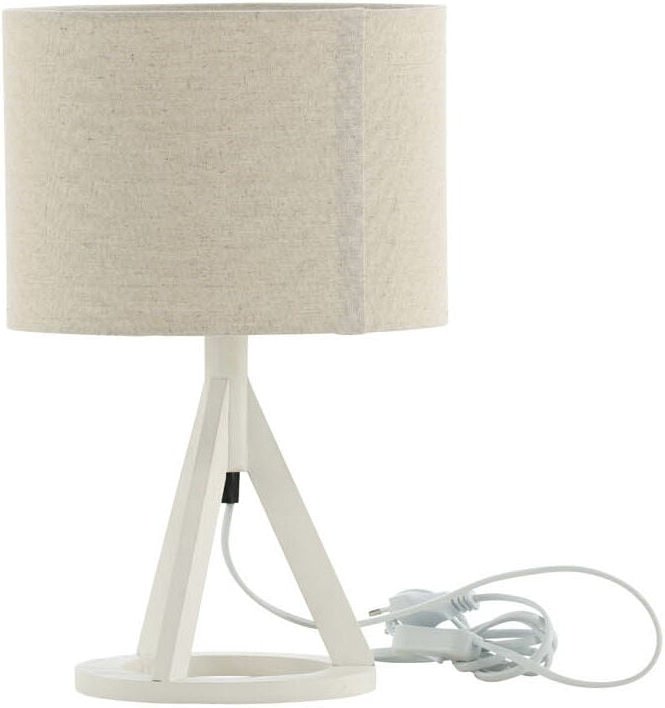 Kona Beleuchtung Tischlampe 25x18x50,5cm stof beige, weiß.
