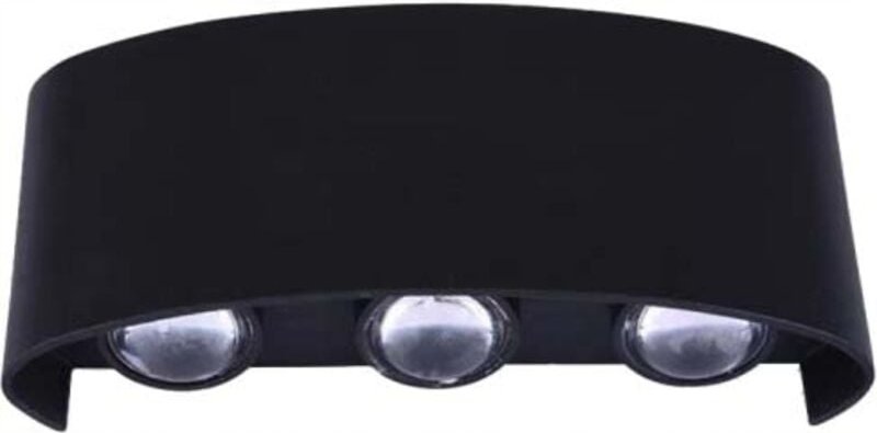 Gartenwandleuchte, integrierte LED-Quelle, 6W, schwarz