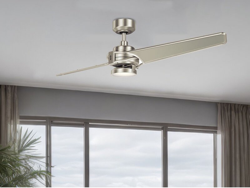 Deckenventilator xety mit Licht und Fernbedienung, Silber, ø 142cm