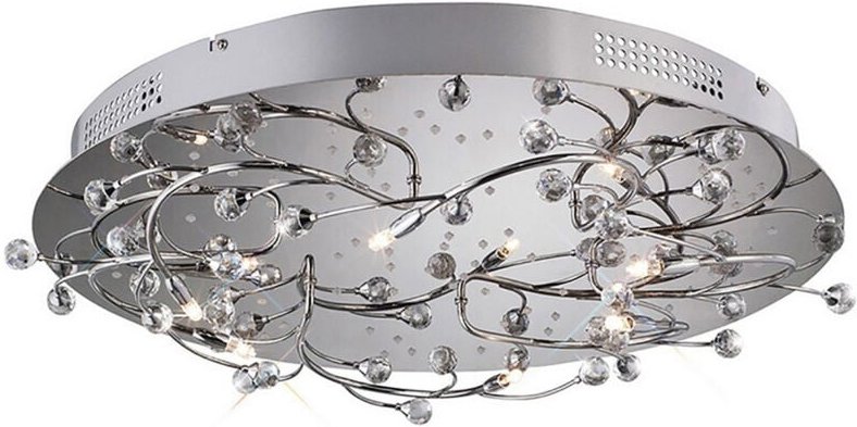 Inspired Fia Deckenbündige, runde, 6-flammige G4-weiße LEDs, poliertes Chrom/Kristall, NICHT LED/CFL-kompatibel