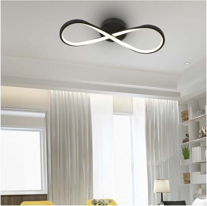 Thumbnail - V-tac - Deckenlampe Deckenleuchte Wohnzimmerleuchte Schleifen Design schwarz led 52,5 cm