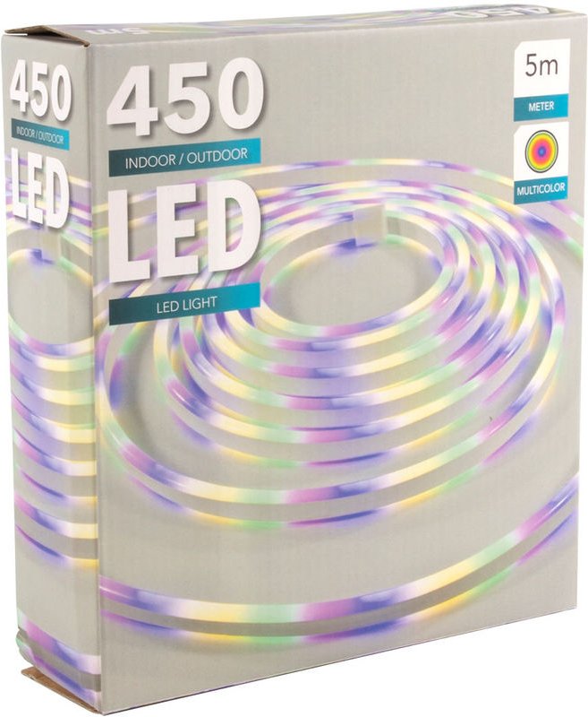 Spetebo - led Lichtschlauch 5m bunt - 450 led - Lichterschlauch Deko Beleuchtung mehrfarbig Außen