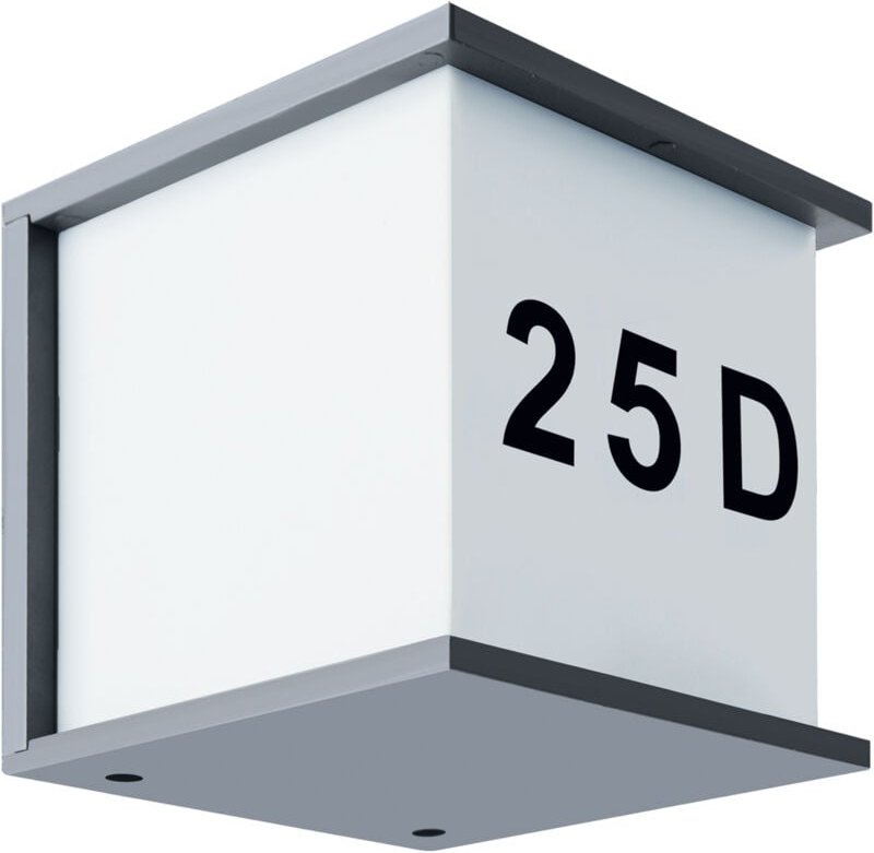 Thumbnail - Wandleuchte, Deckenleuchte mit Hausnummer MAXIM E27 IP54 grau