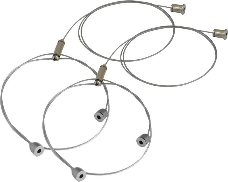 Braytron - Seilabhängung Einbauset 1M Drahtseil y Aufhängung Chrom für led Zubehör, Panel, Lampen inkl. Schrauben, Dübel