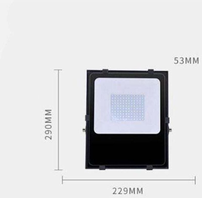 Wasserdichter quadratischer Fluter für den Außenbereich, 100 W, LED-Projektion, Stadionbeleuchtung, Strahler, 6500 K (we...
