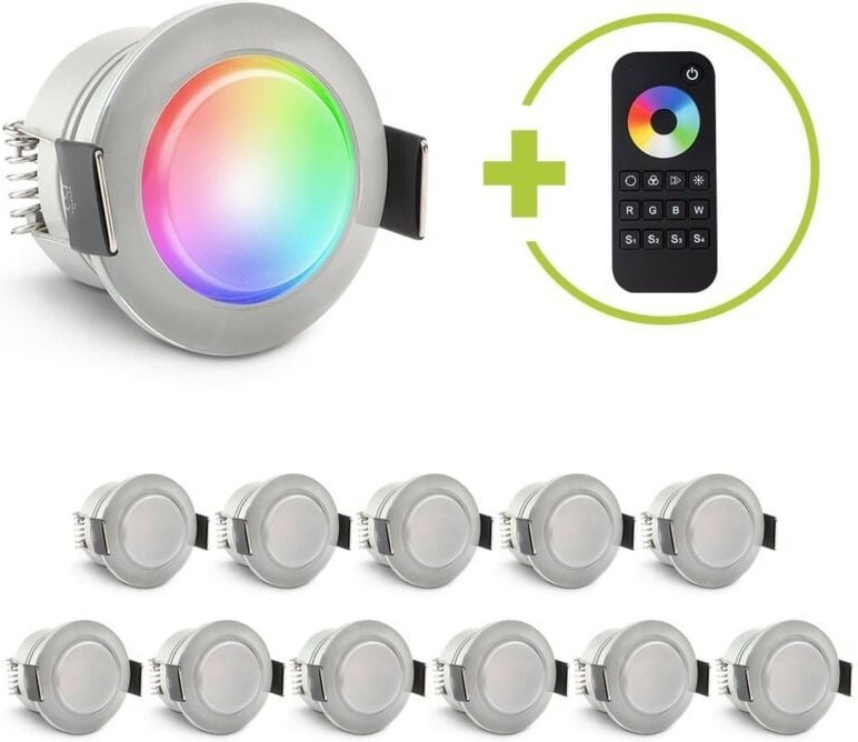 Einbaustrahler Mini Genova 3W RGBW IP65 - Farbe: acryl - Anzahl: 12x