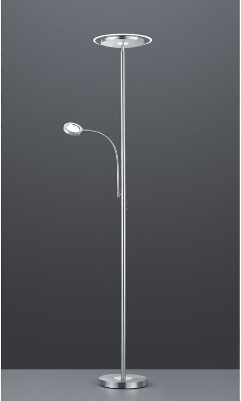 LED-Stehlampe mit dimmbarem Lesespot Ackbar Nickel Trio Lighting