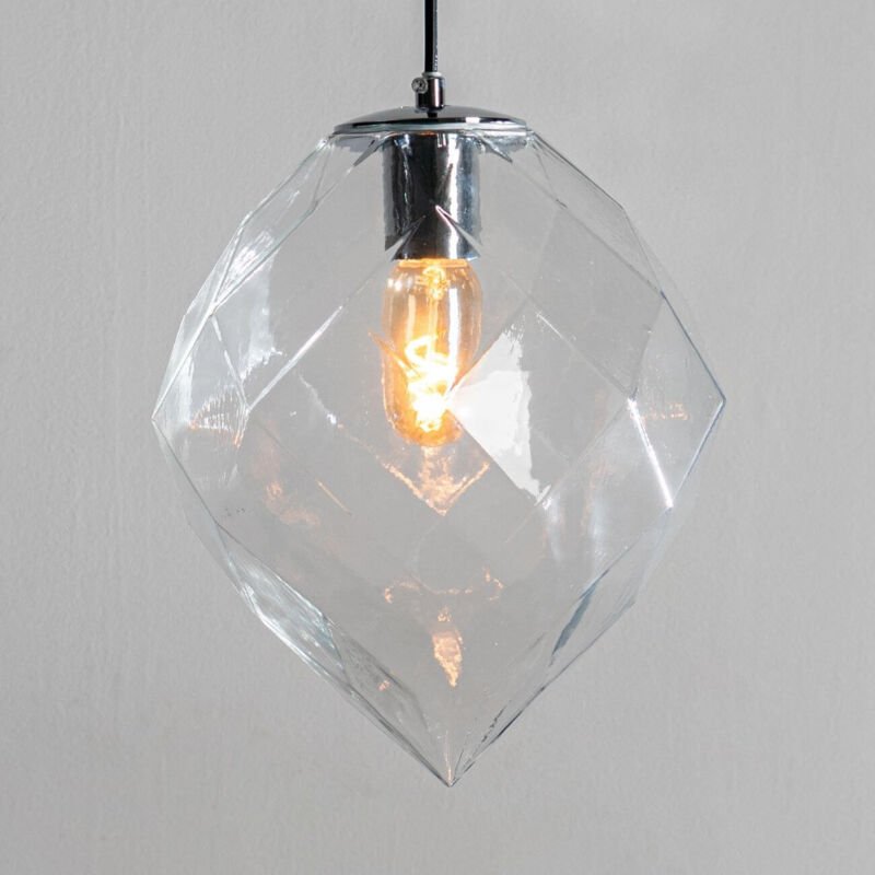 Design-Hängeleuchte aus transparentem Glas in Form eines Diamanten - Pinguetti