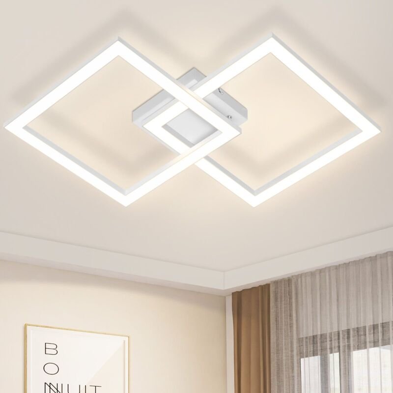 Deckenlampe led Deckenleuchte Wohnzimmer - Schlafzimmerlampe weiß Wohnzimmerlampe 24W Küchenlampe Modern 3000K Warmweiß ...