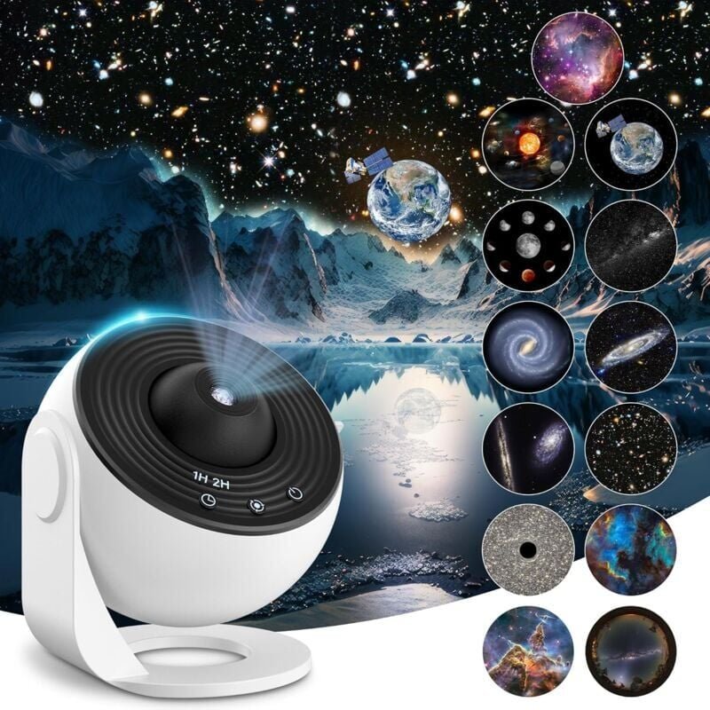Thumbnail - 13-in-1-HD-Sternenhimmelprojektor für hohe Decken, 360° drehbares Planetarium-Nachtlicht, Sternenhimmel, Sonnensystem, M...