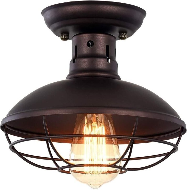 Retro Industrielle Deckenleuchte, Schwarzer Metall-Deckenlampenschirm, Kronleuchter für Wohnzimmer, Schlafzimmer, Café, ...