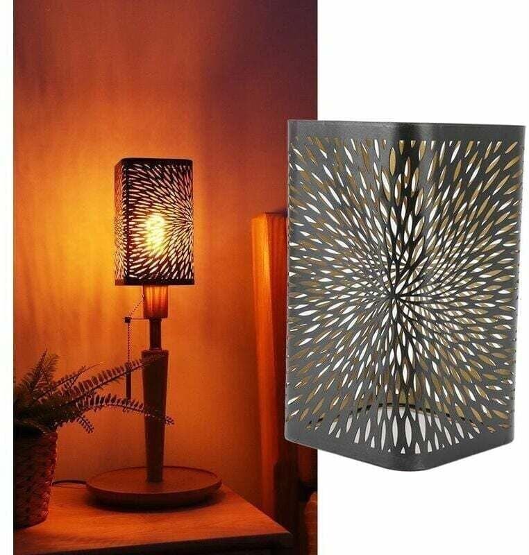 Moderner, hohler Lampenschirm aus Schmiedeeisen, XU, abnehmbarer Tischlampenschirm, kompatibel mit E27/E26 - KZQ