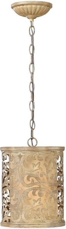 Carabel - 1 Mini-Anhänger aus gebürstetem Champagner mit leichter Decke, E27 - Elstead