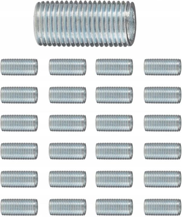 Rohrgewinde-Nippel M10 X 35 Mm 25er Set - Für Lampen Und Beleuchtung