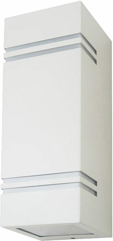 Außen Wand Leuchte weiß Fassaden alu up down Garten Lampe Balkon im Set inkl led Leuchtmittel