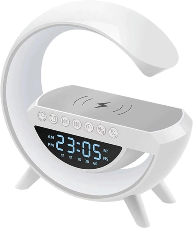 Stimmungsvolles Nachtlicht, kabellose Lautsprecher mit Bass, Schreibtischwecker, Nachttischlampe, mehrfarbiges LED-Nacht...