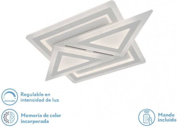 Deckenleuchte 130w 3000k, 4000k, 6500k White Atria 5x60x40Cm 17550Lm Dimmbar, Memory und Fernbedienung c brand Fabrilamp