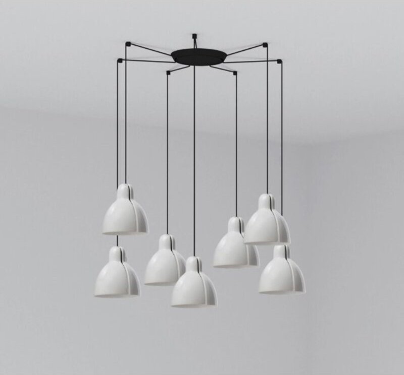 Faro Venice 7-flammige weiße Cluster-Tropfen-Pendelleuchte