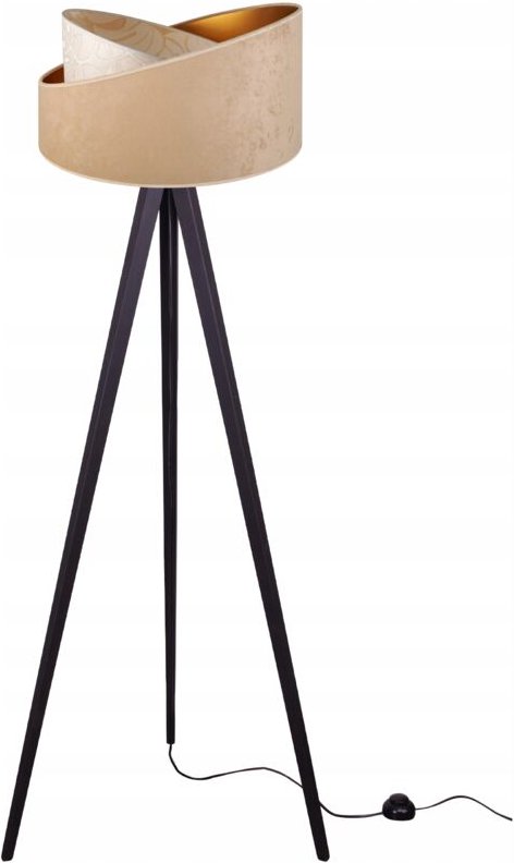 Stehlampe Stehend Stativ Holz Lampenschirm Muster