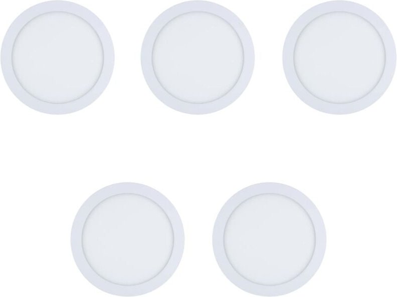 Forlight - Easy Circular - 5 Downlights con led integrado 6000K para iluminar hacia abajo on/off ø30cm Color Blanco