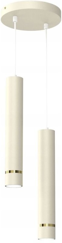 Frei. 2x Gu10-Röhren-Hängelampe, Eiszapfen-Überhang, Beigegold