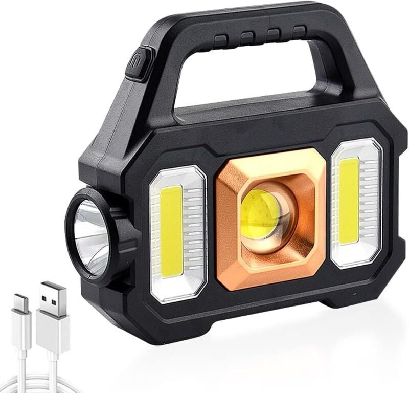 Solar-Campingleuchte, 2500 mAh wiederaufladbare LED-Taschenlampe, 6 Beleuchtungsmodi, wasserdichtes tragbares LED-Suchli...