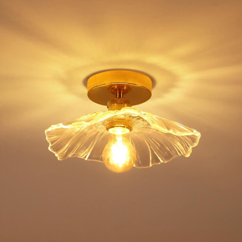 Thumbnail - Comely - Deckenleuchte für den Flur, E27-Deckenlampe in Blumenform, kleine goldene Leuchte, Deckenleuchte aus klarem Gla...