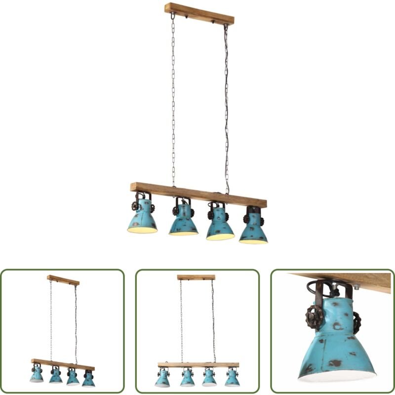 Industriestil - Deckenleuchte 25 W Blau 90x24x111 cm E27