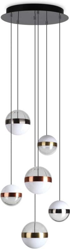 Galaxy Integrierte LED-Cluster-Hängedeckenleuchte mit 6 Leuchten, 5750 lm, 3000 k - Ideal Lux