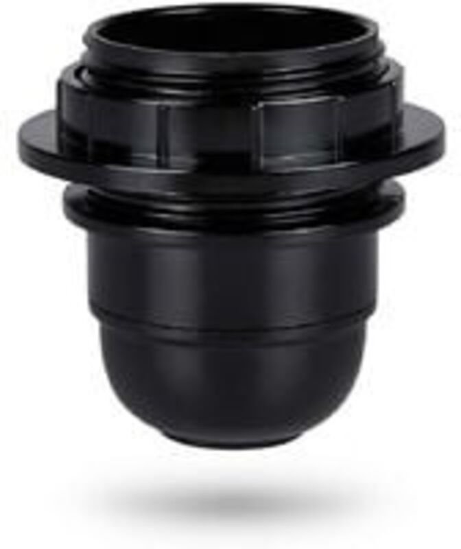 Schwarze E27-Schraubfassung - E27-Lampenfassung mit Kunststoffring - E27-Glühbirnenfassung - E27-Glühbirnenhalter für De...