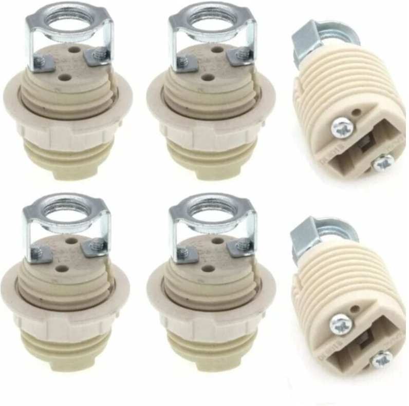 Alovez - 6er Pack G9 Lampenfassungen mit Halterung, G9 Halogenfassung mit Keramikgewinde