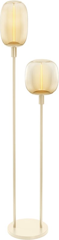 Decor stick floor Bodenleuchte, 2 x E27, beige, Edelstahl, individuelle Lichtszenarien, ideal für Wohnbereiche, Fußbetri...