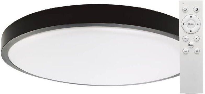 Runde LED-Deckenleuchte Andra 30W 3000K bis 6500K dimmbar Schwarz