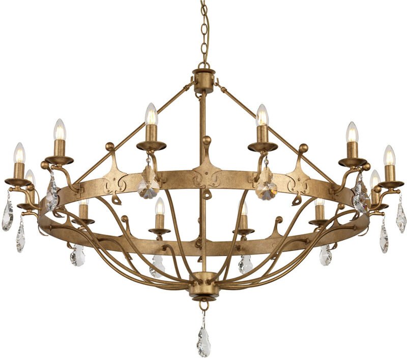 Elstead Windsor - 12 Licht Anhänger Kronleuchter - Gold Patina