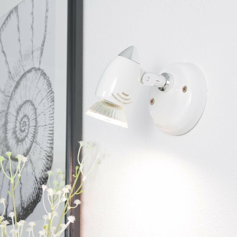 Wandlampe Weiß GU10 Glas Metall Modern Wandleuchte