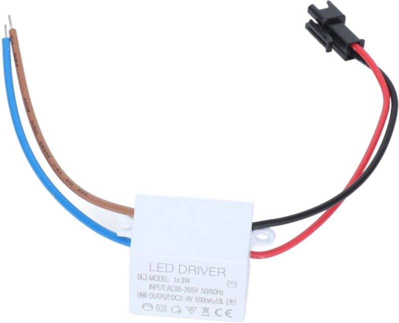 500mA 1X3W LED-Treiber Netzteil Treiberanschluss LED-Lampe Transformator Eingang AC95-265V Ausgang 2-4VDC - Eosnow
