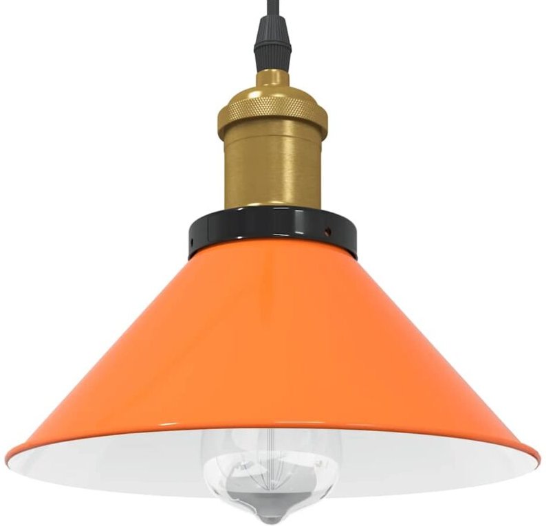 Pendelleuchte Höhenverstellbar E27 Orange Glänzend Ø22cm Metall Vidaxl