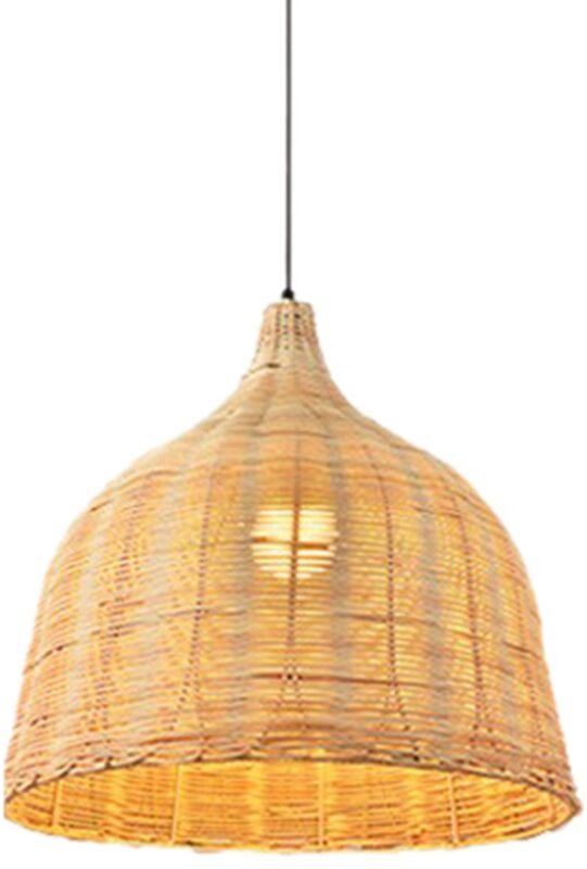 Tlily - Rattan-Lampe, Pendelleuchte, Vintage-Hängelampenschirme, E27, für Wohnzimmer, Esszimmer, Dekoration, Café, Resta...