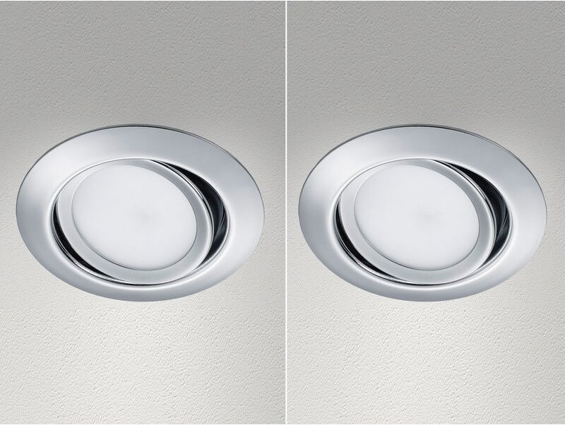 Trio Leuchten - Runder led Einbaustrahler Decke Doppelpack schwenkbar Chrom glänzend 5 Watt