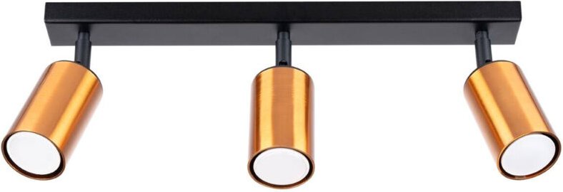 Sollux Winx Deckenstrahlerleiste mit 3 Lichtern Schwarz, Kupfer