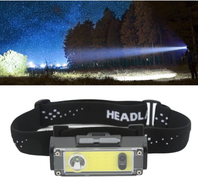 XPE Induktions-COB-Stirnlampe, wasserdichte COB-Stirnlampe mit festem Fokus, Typ-C-Schnelllade-Stirnlampe mit LED-Anzeig...