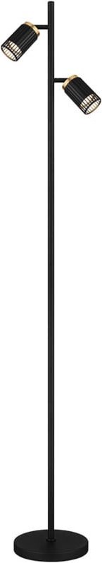 Standlampe Stehlampe Stehleuchte schwenkbar 2 flammig schwarz gold h 153 cm