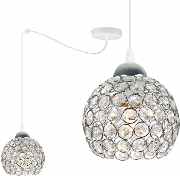 Chrom-Spinnen-Hängelampe, Kristalldecke