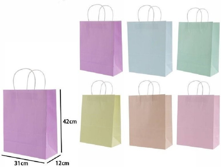 Trade Shop Traesio - Trade Shop - set 3 bustain pezzzzes borsa da regalchetti carta vari colori 42X31X12CM 68492 -