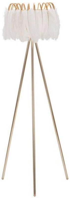 Stehlampe Blufi, Bodenlicht, Lampe, Stehleuchte, 46x46 h147 cm, Weiß und Gold - Dmora