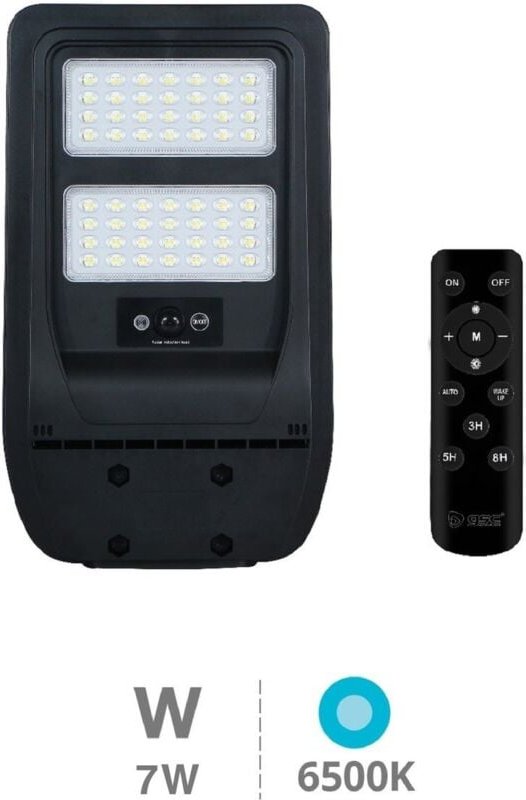 GSC - Buat led Solar Straßenlaterne mit Bewegungs- und Dämmerungssensor 7W 6500K IP65