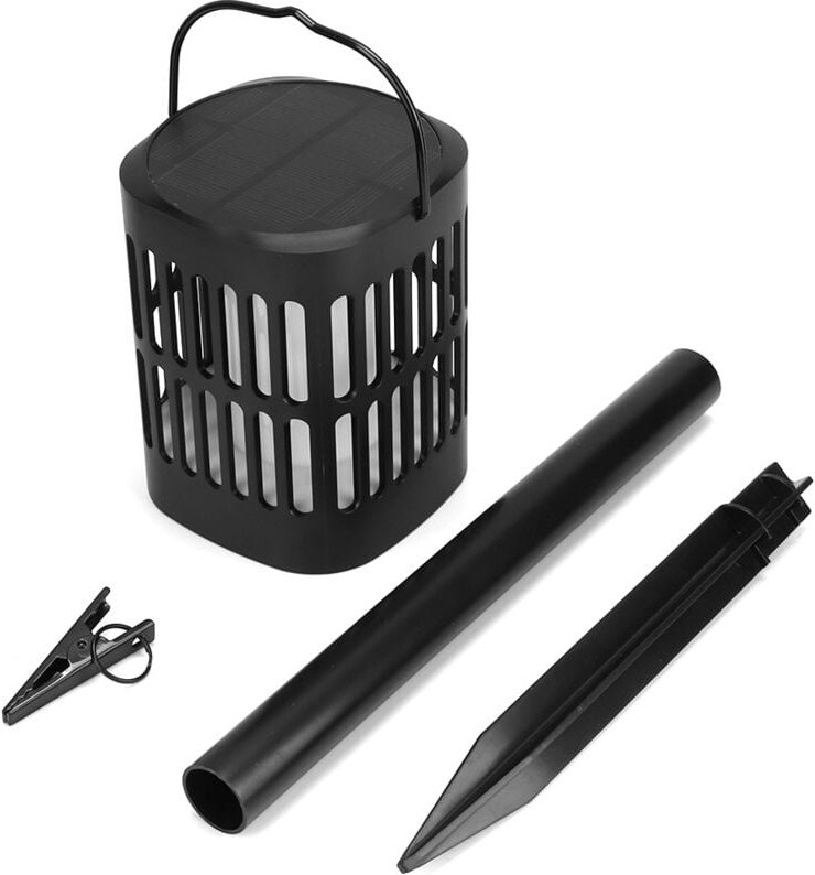 Stück LED-Gartenlaternen mit Flammenmuster, solarbetrieben, wasserdicht, zum Aufhängen – Dekoration für den Außenbereich