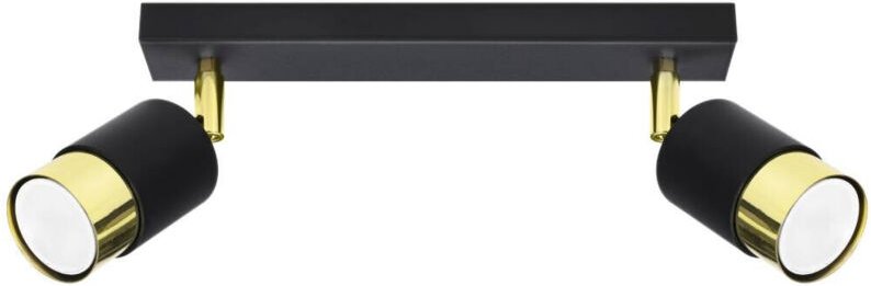 Greenice - Sollux Lighting Nero Twin Deckenstrahler, Schwarz/Gold, 2x GU10