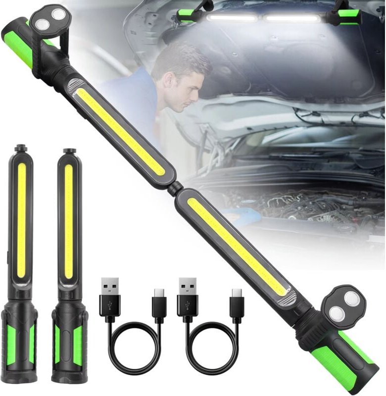 Wiederaufladbare LED-Arbeitslampen, 2400LM, wiederaufladbare Lampe, 4400mAh Arbeitslampe mit Haken und Magnetbasis für G...